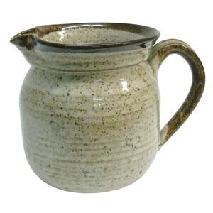 Pottery Serving Pitcher 36oz Speckled 5.5" Signed Craig T Roberts Studio Art Vtg
